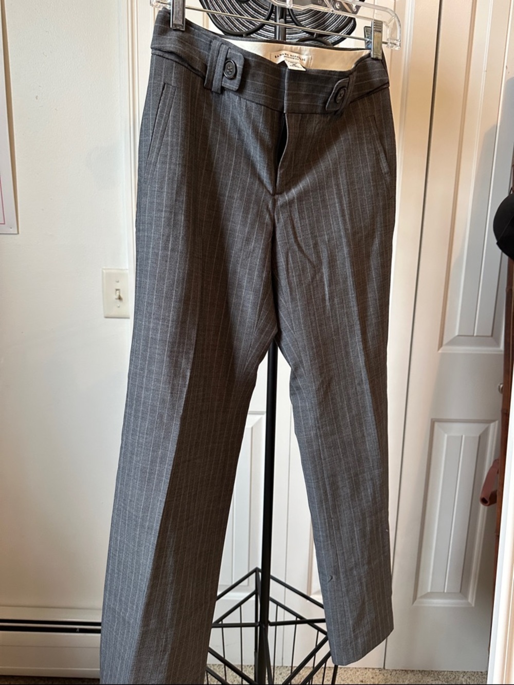 Gray Pinstripe Dress Pants
